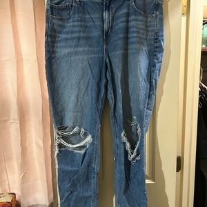American Eagle Outfitters Ripped Blue Boyfriend Jeans